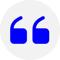 Quotation symbol with blue color